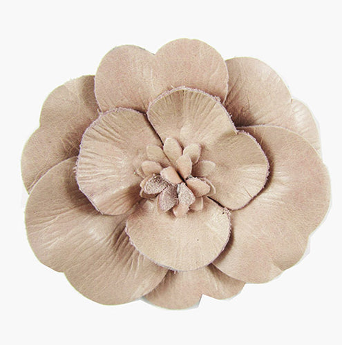 Harlequin Market Fabric Flowers Brooch - Beige