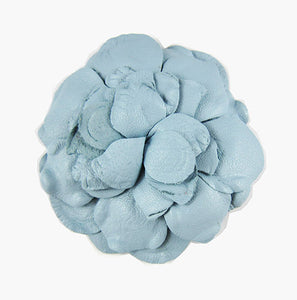Harlequin Market Fabric Flowers Brooch - Blue