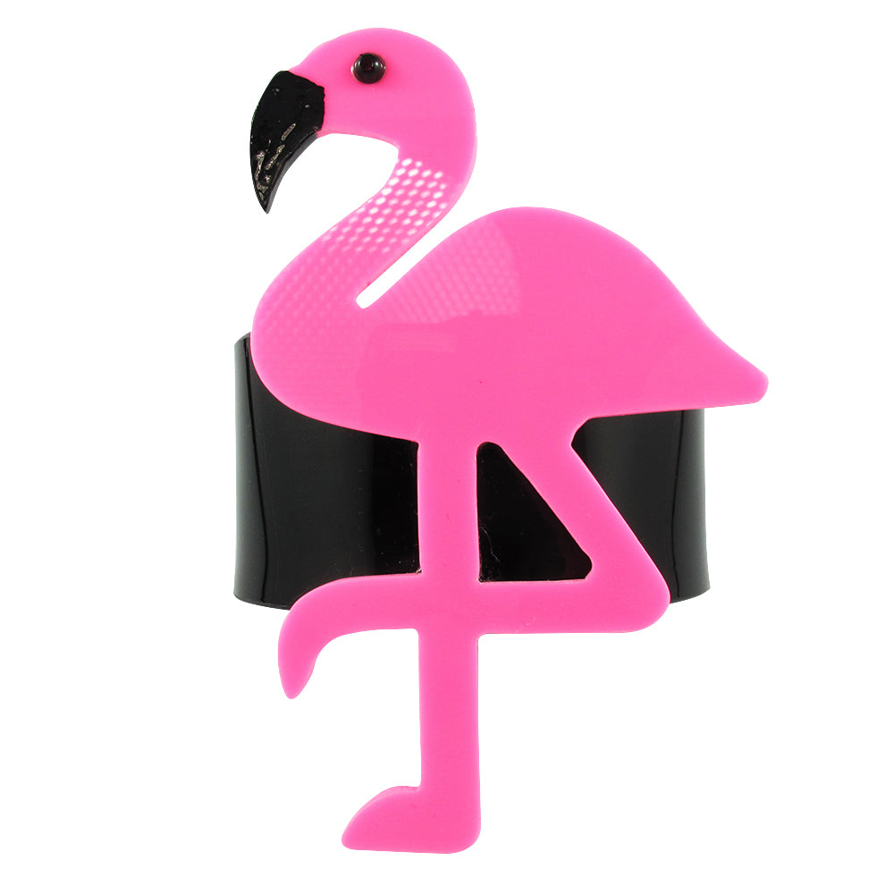 HQM Contemporary Acrylic Pop Art Flamingo Cuff