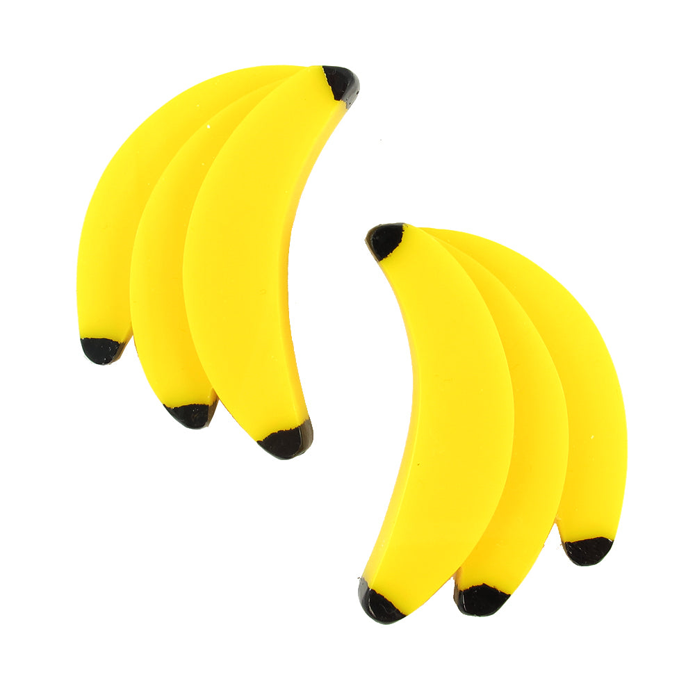 HQM Contemporary Acrylic Pop Art Banana Earrings -(Pierced Earrings)