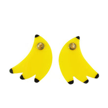 Load image into Gallery viewer, HQM Contemporary Acrylic Pop Art Banana Earrings -(Pierced Earrings)