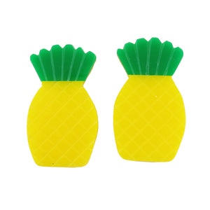 HQM Contemporary Acrylic Pop Art Pineapple Earrings - ( Pierced Earrings)