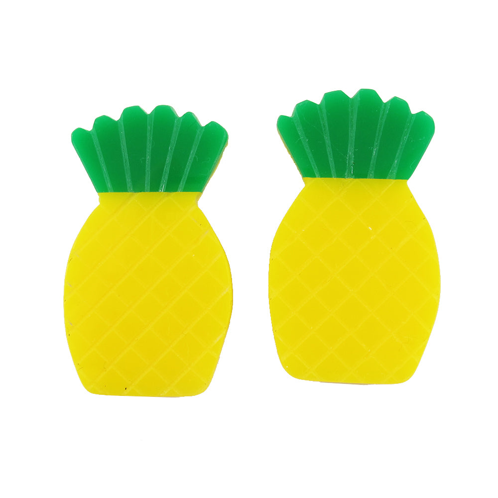 HQM Contemporary Acrylic Pop Art Pineapple Earrings - ( Pierced Earrings)