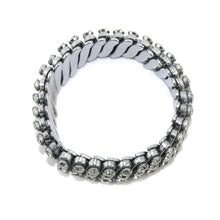 Load image into Gallery viewer, German Unsigned Vintage Multi Row Crystal Stretch Bracelet c. 1940-1950s