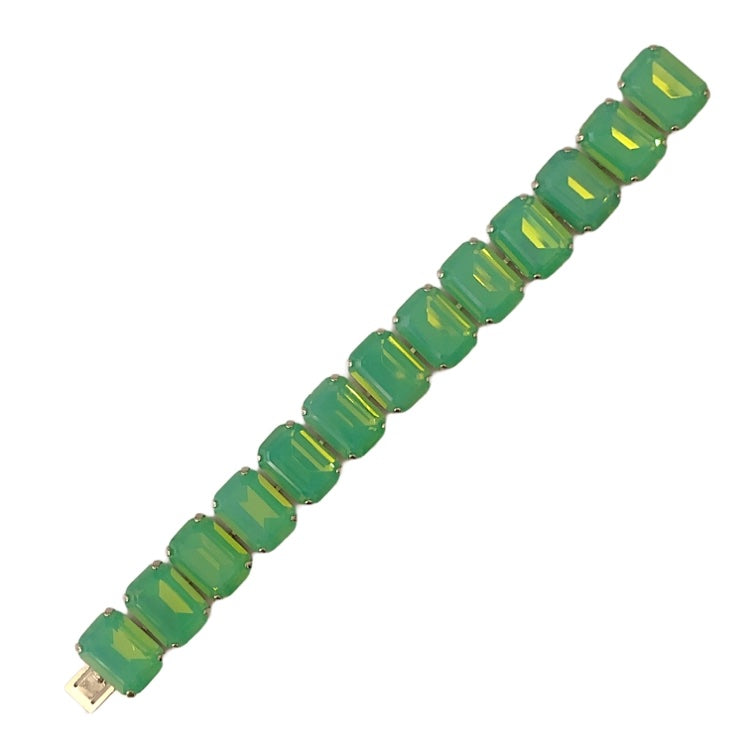 Harlequin Market Crystal Bracelet - Green Opal