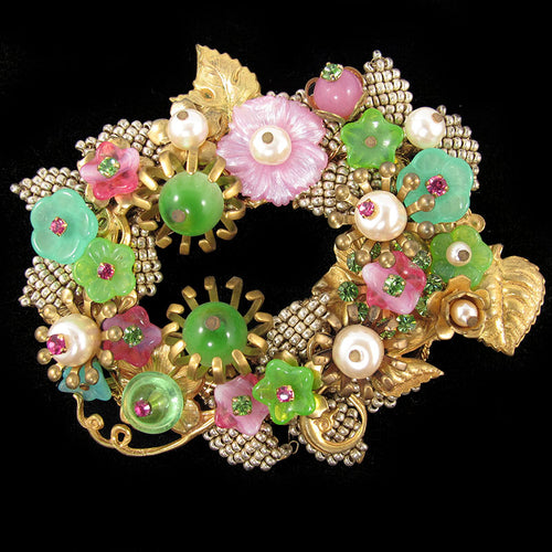 Signed vintage Stanley Hagler bouquet brooch c. 1960