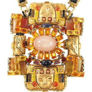 Signed 'Hanna Bernhard Paris' Aztec Style Style Neckpiece