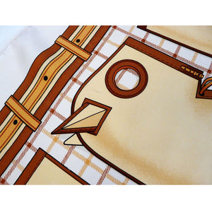 Vintage Hermes Silk Scarf Camails in Classic Neutrals