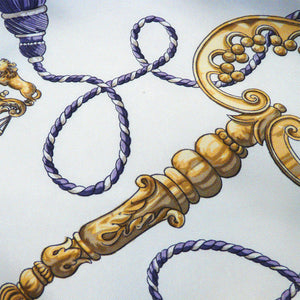 Vintage Hermes Silk Scarf Les Clefs or Les Cles or The Keys Lavender