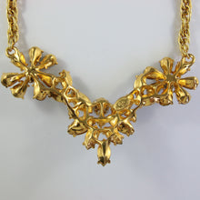 Load image into Gallery viewer, Christian Lacroix Floral Bee Green Clear Grey Crystal Choker Necklace c.1990s - Harlequin Market