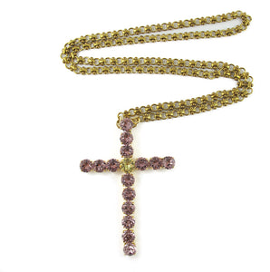 Harlequin Market Crystal Cross Necklace