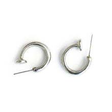 Load image into Gallery viewer, Harlequin Market Small Silver Tone Hoop Earrings
