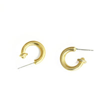 Load image into Gallery viewer, Harlequin Market Gold Tone Hoop Earrings -(Pierced earrings)