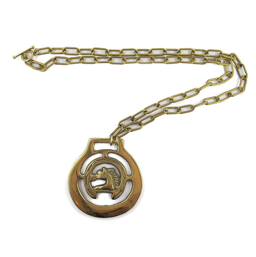 Harlequin Market Vintage Horse Medallion Neck Chain