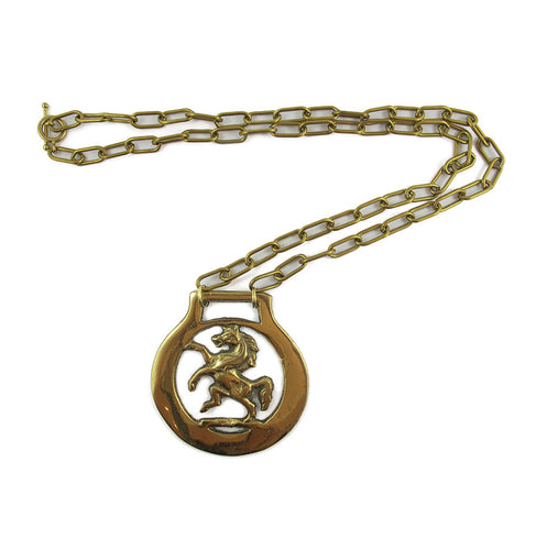 Harlequin Market Vintage Horse Medallion Neck Chain