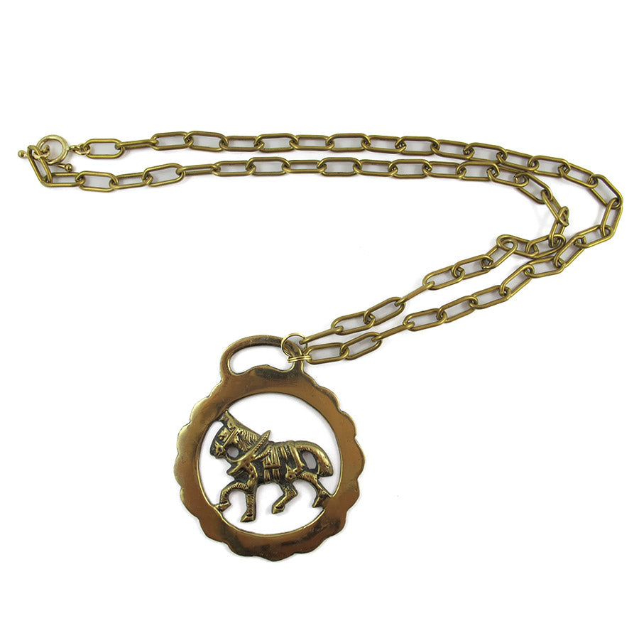 Harlequin Market Vintage Horse Medallion Neck Chain