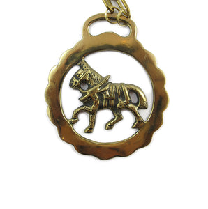 Harlequin Market Vintage Horse Medallion Neck Chain