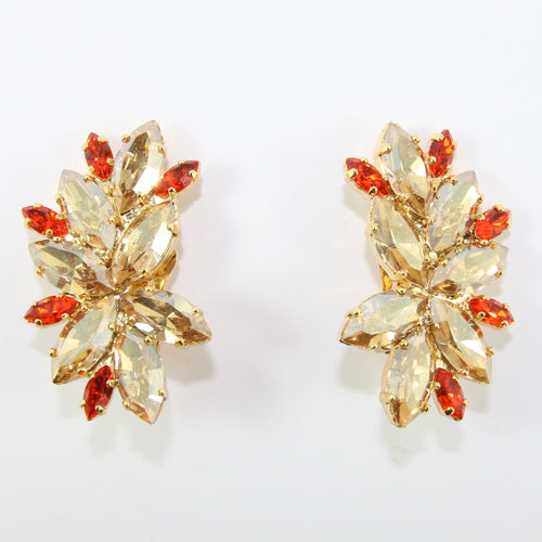 HQM Austrian Light Colorado Topaz & Hyacinth Earrings (Clip-On)