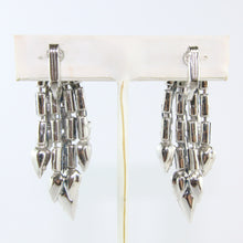 Load image into Gallery viewer, HQM Austrian Montana Crystal Multi Tassel Earrings (Clip-On)
