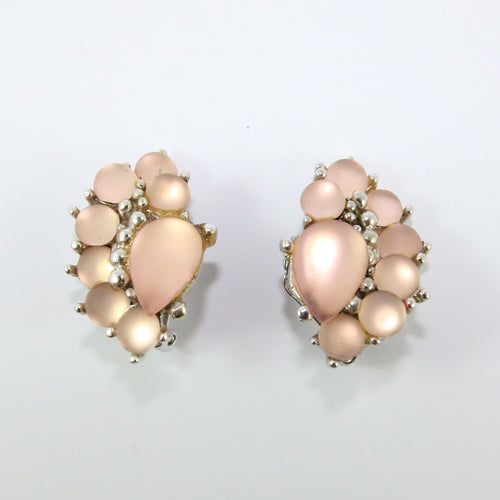 HQM Austrian Vintage Pastel & Clear Crystal Earrings (Clip-On)