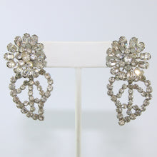 Load image into Gallery viewer, HQM Austrian Vintage Leaf Climber Clear Crystal Earrings (Pierced)