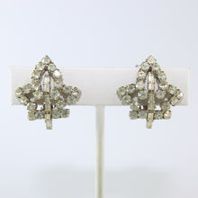 Load image into Gallery viewer, HQM Austrian Vintage Clear Small Leaf Earrings (Clip-On)
