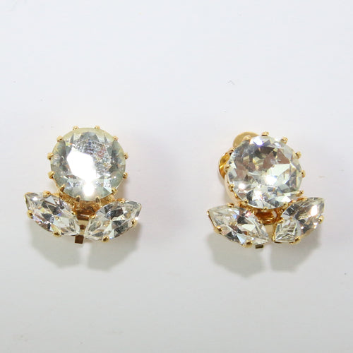 HQM Austrian Vintage Small Petal Stud Earrings (Clip-On)