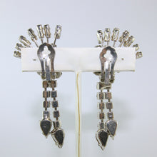 Load image into Gallery viewer, HQM Austrian Vintage Floral Sprig &amp; Tassel Drop Earrings (Clip-On)