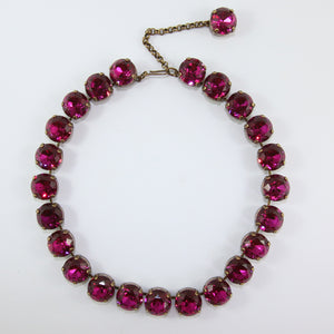Harlequin Market Large Austrian Crystal Accent Necklace - Fuchsia