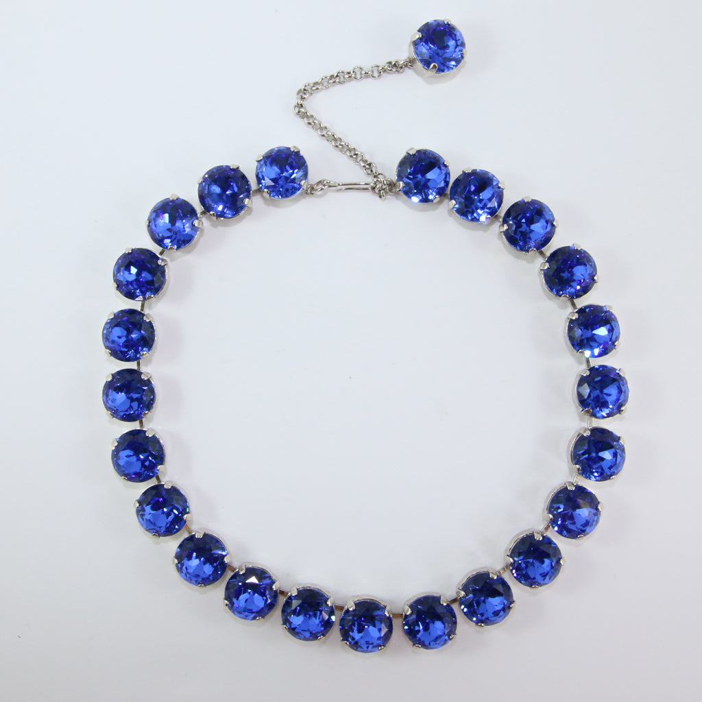 Harlequin Market Large Austrian Crystal Accent Necklace - Sapphire