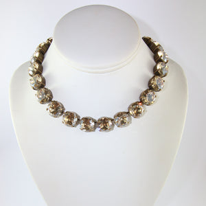 Harlequin Market Large Austrian Crystal Accent Necklace - Golden Shadow