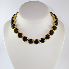 Load image into Gallery viewer, Harlequin Market Large Austrian Crystal Accent Necklace - Jet