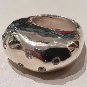 HQM Sterling Silver & Clear Crystal 'Zulu' Ring