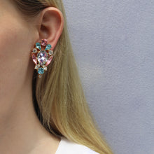 Load image into Gallery viewer, Harlequin Market Austrian Crystal Earrings -(Clip-On Earrings)