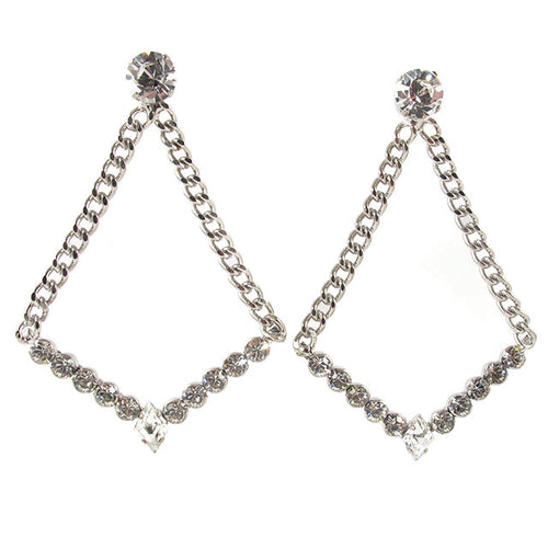 HQM | Harlequin Market Large Chandelier Clear Crystal Statement Earrings