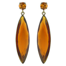 Load image into Gallery viewer, Harlequin Market Austrian Crystal Earrings - Topaz (Pierced)