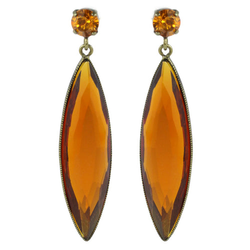 Harlequin Market Austrian Crystal Earrings - Topaz (Pierced)