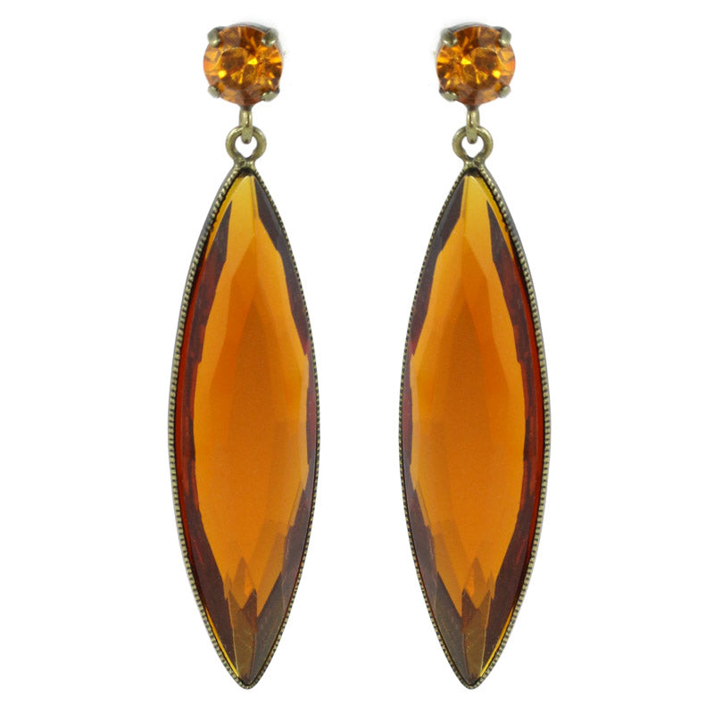 Harlequin Market Austrian Crystal Earrings - Topaz (Pierced)