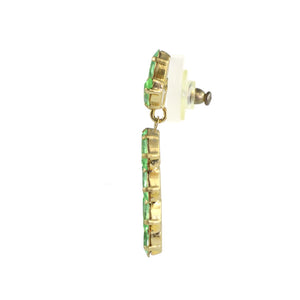 Harlequin Market Austrian Crystal Earrings - Peridot Green - Gold (Pierced)