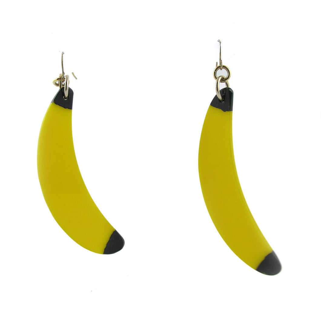 HQM Contemporary Acrylic Pop Art Banana Earrings