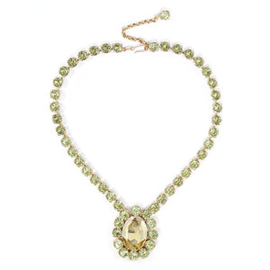 Harlequin Market Austrian Crystal Necklace - Golden Shadow & Jonquil