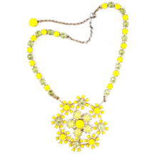 Load image into Gallery viewer, Harlequin Market Yellow Austrian Crystal Detail Neckpiece