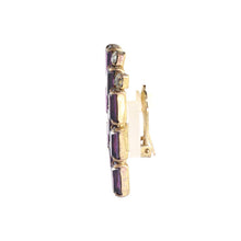 Load image into Gallery viewer, Harlequin Market Austrian Crystal Earrings - Amethyst - Gold Plating (Clip-On Earrings)