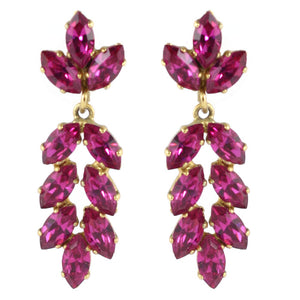 Harlequin Market Austrian Crystal Drop Earrings - Fuchsia Pink (Pierced)