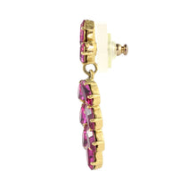 Load image into Gallery viewer, Harlequin Market Austrian Crystal Drop Earrings - Fuchsia Pink (Pierced)
