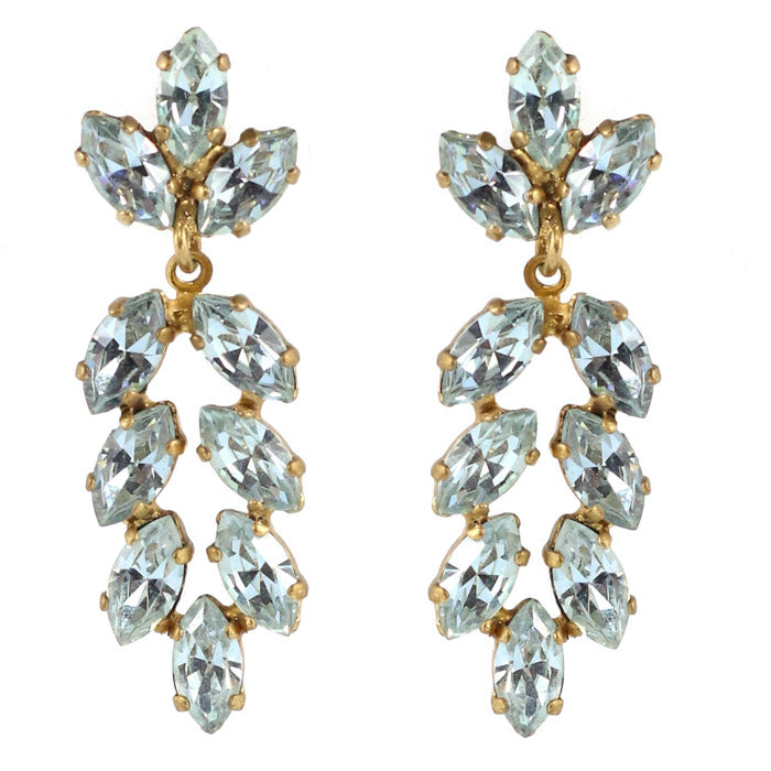 Harlequin Market Austrian Crystal Drop Earrings - Light Sapphire (Pierced)