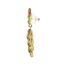 Load image into Gallery viewer, Harlequin Market Austrian Crystal Drop Earrings - Light Rose - Peridot (Pierced)