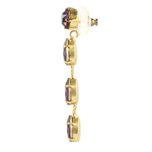 Load image into Gallery viewer, Harlequin Market Austrian Crystal Teardrop Earrings - Amethyst - Gold Plating (Pierced)