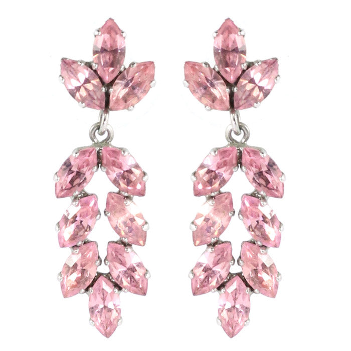Harlequin Market Austrian Crystal Drop Earrings - Light Rose (Pierced) Copy