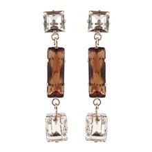 Load image into Gallery viewer, Harlequin Market Crystal Earrings - Clear + Crystal Copper